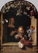 Frans van Mieris Boy Blowing Bubbles. France oil painting artist